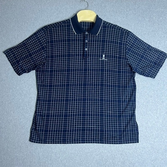 Bugatchi Uomo Men's "The Polo‎ Fields" Blue Checkered Golf Polo Shirt Size 2XL - Picture 1 of 7